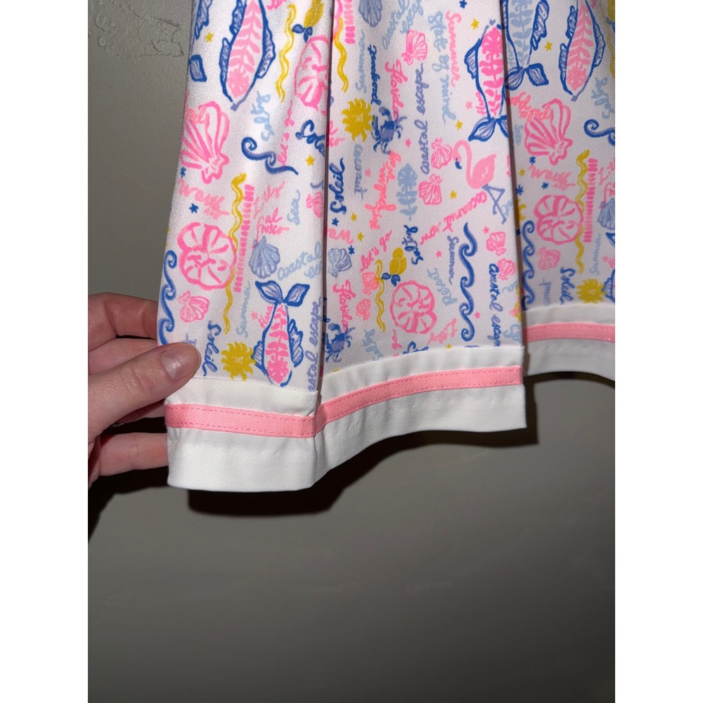 Lilly Pulitzer Luxletic Women 8 White Pink Coastal Print Pleated Tennis Skort - Picture 3 of 9